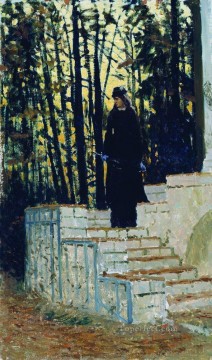  1883 Pintura Art%c3%adstica - figura femenina en un paisaje 1883 Ilya Repin